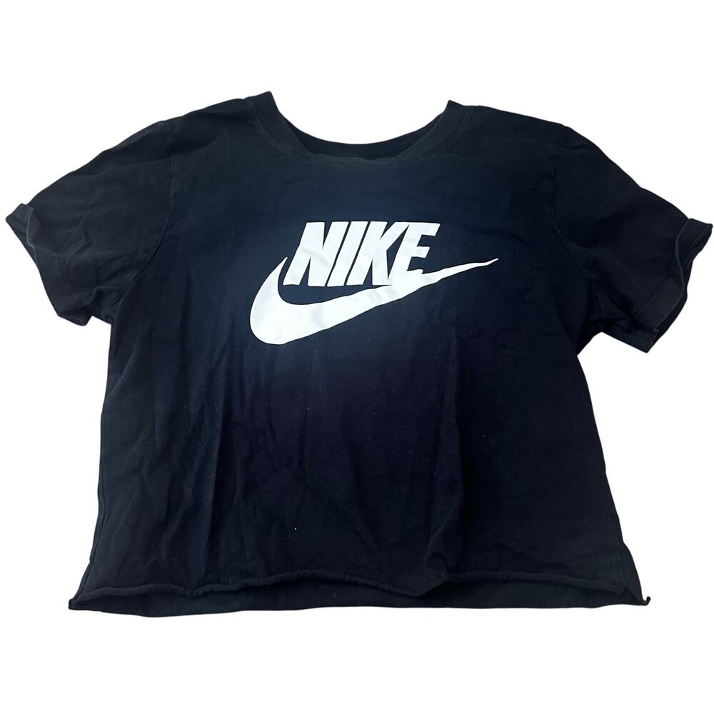Nike Black Short Sleeve Crop Top - Youth Small